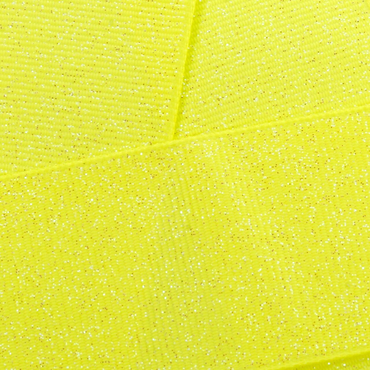 3/8" Dazzle Grosgrain Glitter Ribbon 625 Neon Yellow 100 Yards